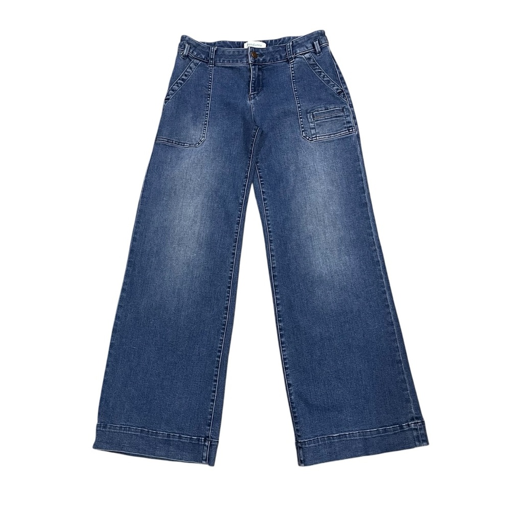 Sundance Wide Leg Jeans Boho Pants Medium Wash Denim Retro Flare Leg Medium Rise